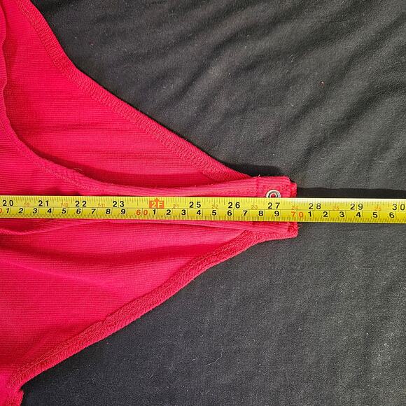 Tommy Hilfiger Red Sleeveless Ribbed Bodysuit Size M Tommy Jeans - Picture 8 of 8